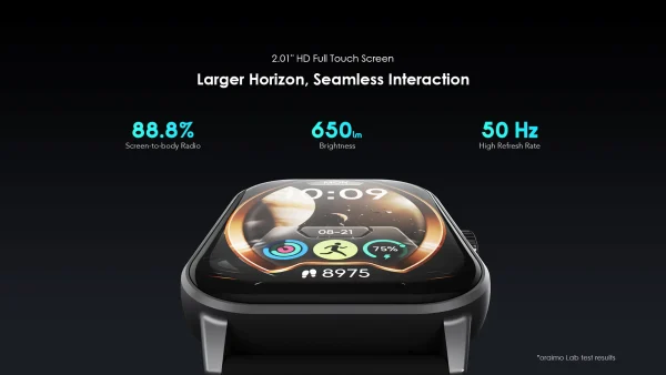 Oraimo Watch 5 Montre intelligente 1ATM HD 2,01" – Image 2