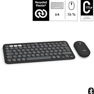 Logitech Pebble 2 Combo, Clavier et Souris sans Fil, discrets et Portables