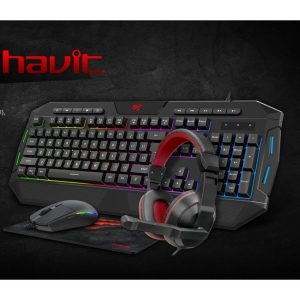 Pack gaming HAVIT 4 en 1 KB501CM: Clavier , Souris , Casque , Tapis