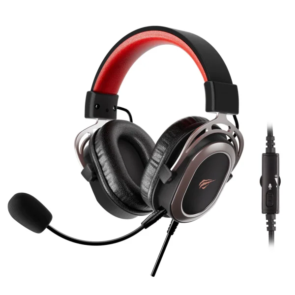 Casque de jeu filaire HAVIT H2008D, micro amovible, prise 3,5 mm, haut-parleurs 50 mm, son surround