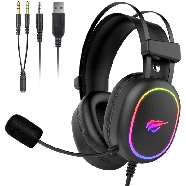 Casque de jeu filaire HAVIT H2016D RGB avec microphone et son surround stéréo