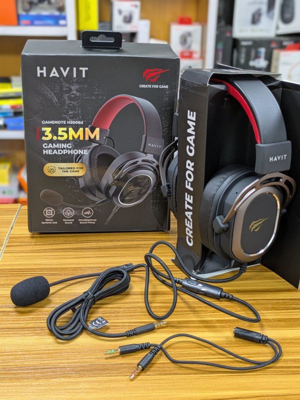 Casque de jeu filaire HAVIT H2008D, micro amovible, prise 3,5 mm, haut-parleurs 50 mm, son surround – Image 4
