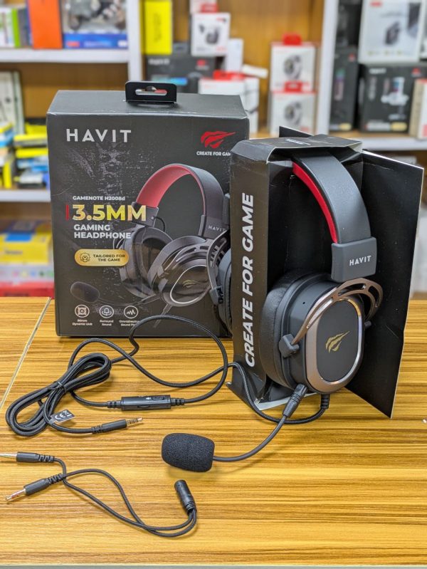 Casque de jeu filaire HAVIT H2008D, micro amovible, prise 3,5 mm, haut-parleurs 50 mm, son surround – Image 2