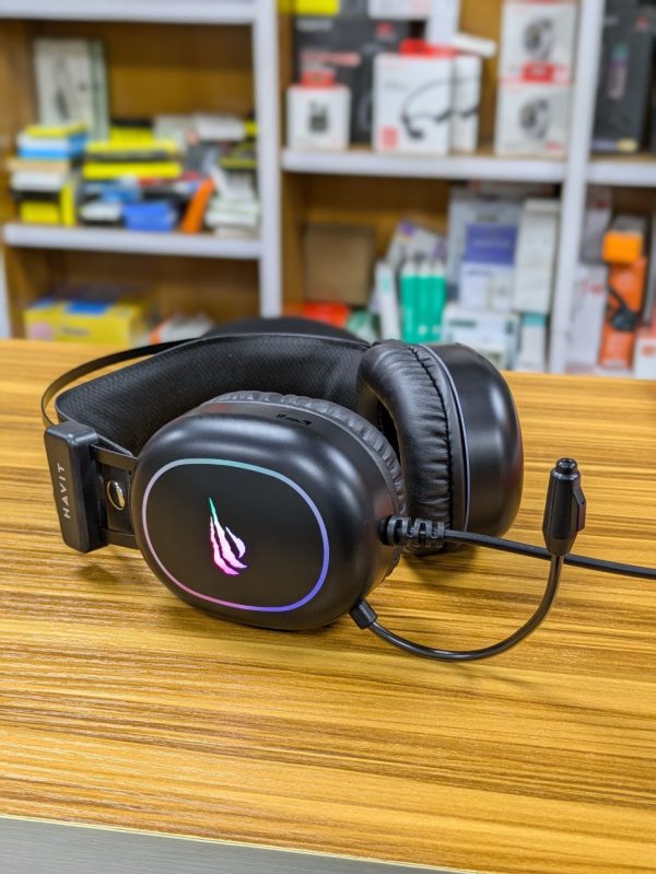 Casque de jeu filaire HAVIT H2016D RGB avec microphone et son surround stéréo – Image 3