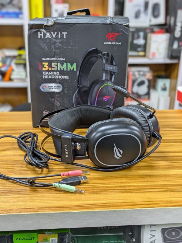 Casque de jeu filaire HAVIT H2016D RGB avec microphone et son surround stéréo – Image 2