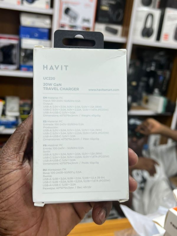 Power Bank Havit PB5201 10.000 mAh, Power Bank USB-C avec charge rapide 20 W, charge sans fil 15 W, écran LED – Image 4