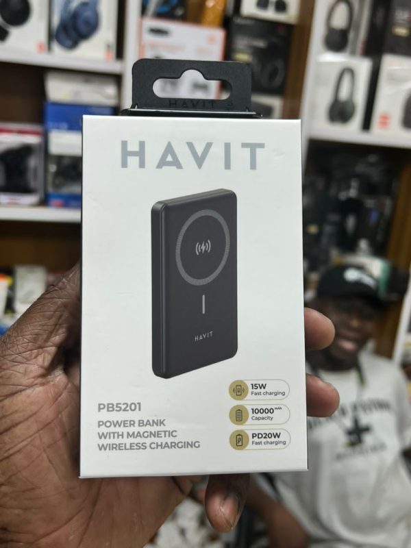 Power Bank Havit PB5201 10.000 mAh, Power Bank USB-C avec charge rapide 20 W, charge sans fil 15 W, écran LED – Image 3