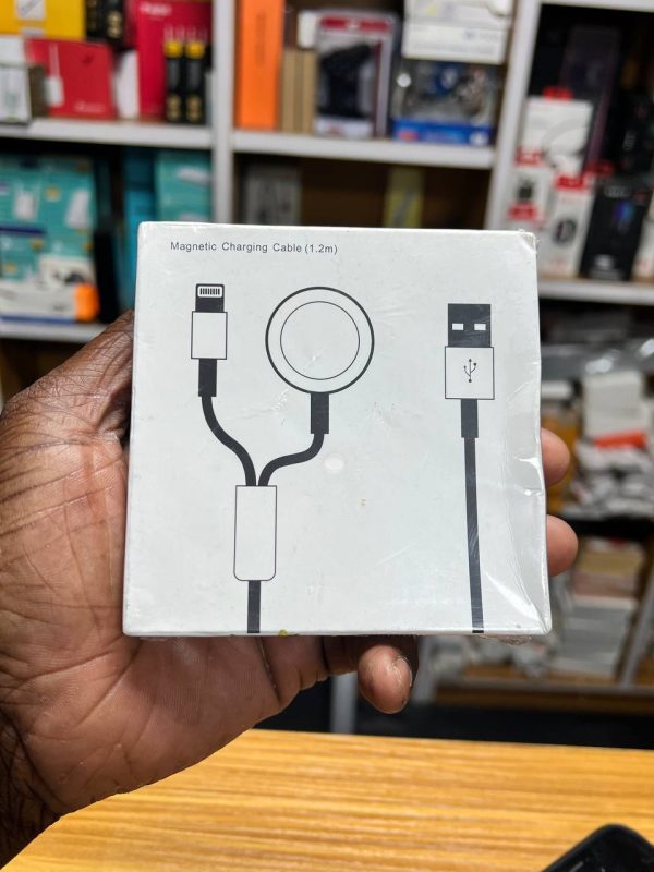 Câble de charge double compatible avec les montres et téléphones intelligents iOS