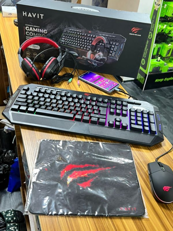 Pack gaming HAVIT 4 en 1 KB501CM: Clavier , Souris , Casque , Tapis – Image 3