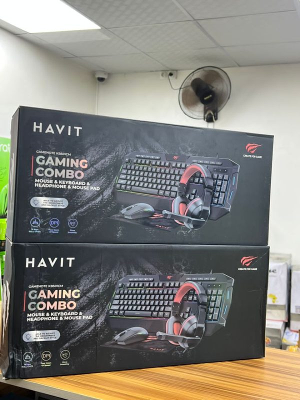 Pack gaming HAVIT 4 en 1 KB501CM: Clavier , Souris , Casque , Tapis – Image 4