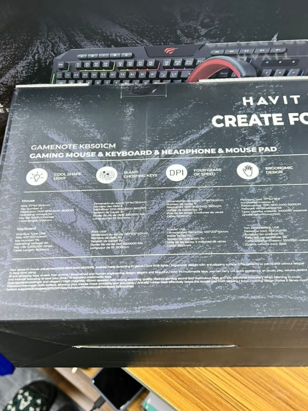 Pack gaming HAVIT 4 en 1 KB501CM: Clavier , Souris , Casque , Tapis – Image 5