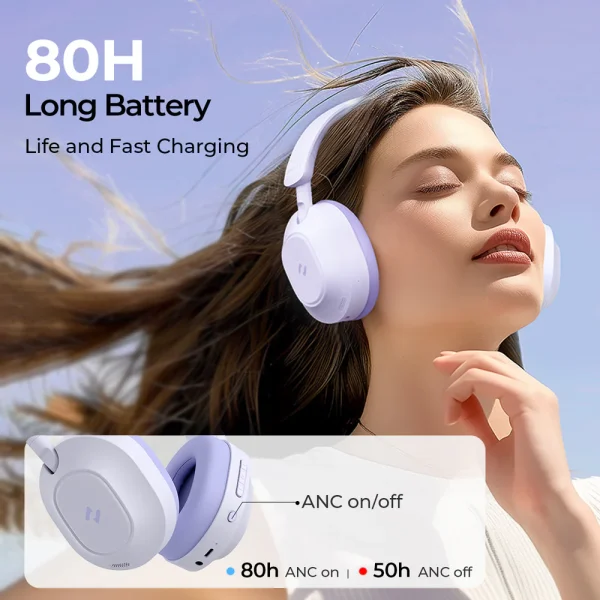Casque audio sans fil Bluetooth pliable haute résolution à réduction active du bruit Havit H668BT LIFE NC01H – Image 3