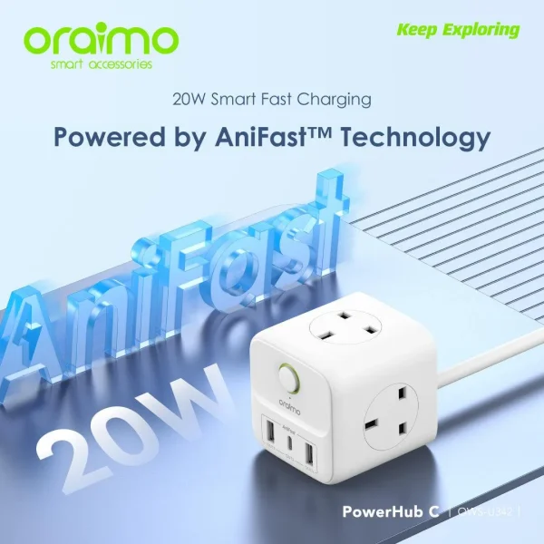 Oraimo PowerHub 2 6 en 1 PowerCube 1.5M – Image 7