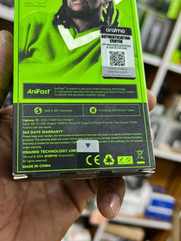 Oraimo Highway 15 Chargeur de voiture 15,5 W – Image 4