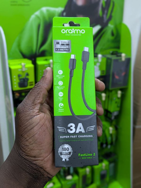 Oraimo Câble USB-C vers USB-C 3A(60W) 1.5m