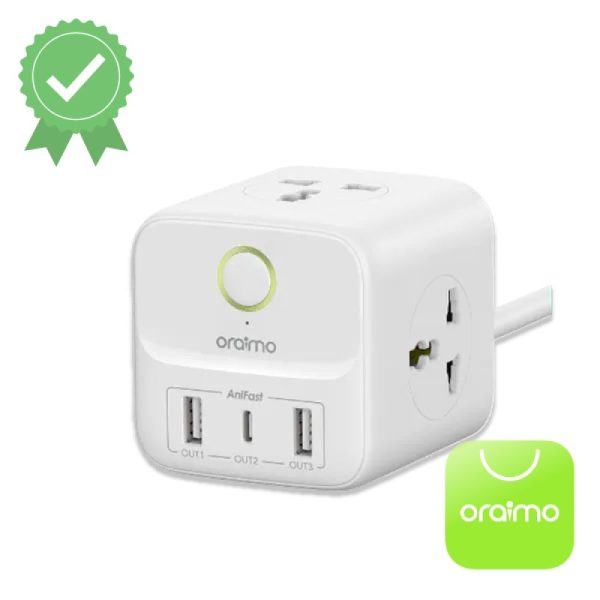 Oraimo PowerHub 2 6 en 1 PowerCube 1.5M – Image 2