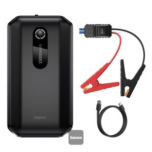 Démarreur de secours Baseus Super Energy Air, Power Bank intégrée de 10 000 mAh, courant de pointe maximal de 1 000 A, 12 V (moteurs essence jusqu'à 4,0 L et diesel 2,5 L)