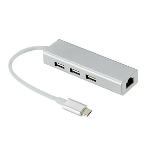 Adaptateur Type-C 4 en 1 avec Ethernet Gigabit – 3 Ports USB + RJ45