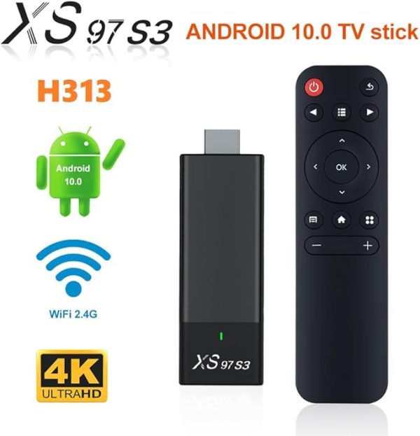TV Stick XS97 S3 Smart  Set-Top Box H313 Internet HDTV 4K HDR Récepteur TV 2.4G 5.0G sans fil WiFi Android 10 Lecteur multimédia – Image 6