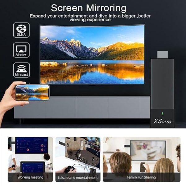 TV Stick XS97 S3 Smart  Set-Top Box H313 Internet HDTV 4K HDR Récepteur TV 2.4G 5.0G sans fil WiFi Android 10 Lecteur multimédia – Image 7