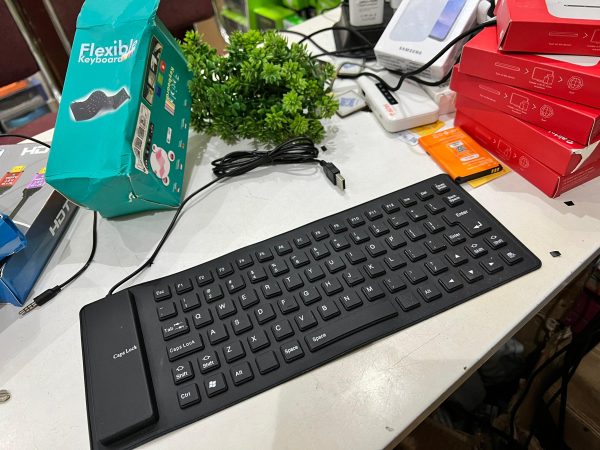 Clavier d'ordinateur en silicone souple et muet, mini PC portable, pliable et étanche, 85 touches QWERTY – Image 3