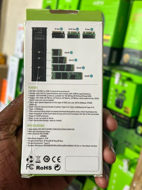 Boîtier Externe USB 3.1 pour SSD M.2 SATA & NVMe – Image 5
