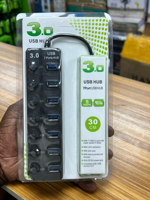 Hub USB 3.0 à 7 Ports – Haute Vitesse 5 Gbps avec Interrupteurs – Image 2