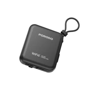 Routeur de poche Porodo 4G LTE | WiFi 6 - Noir