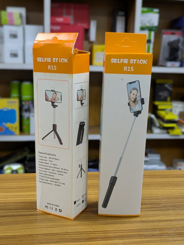 Selfie Stick R1S – 3‑en‑1 avec trépied 40CM, éclairage LED & télécommande Bluetooth – Image 3