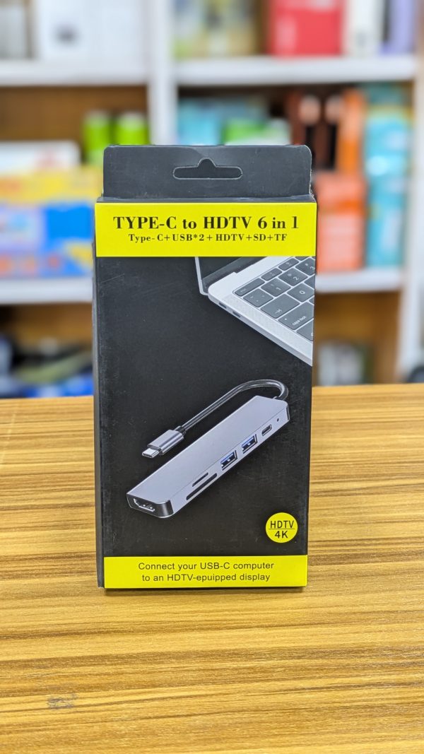 Hub USB-C 6-en-1 – HDMI 4K + SD/TF + USB 3.0 + USB 2.0 + USB-C PD 87W – Image 2