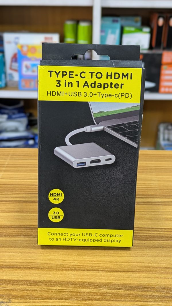 Adaptateur USB‑C 3‑en‑1 : HDMI + USB 3.0 + USB‑C (PD) – Image 2