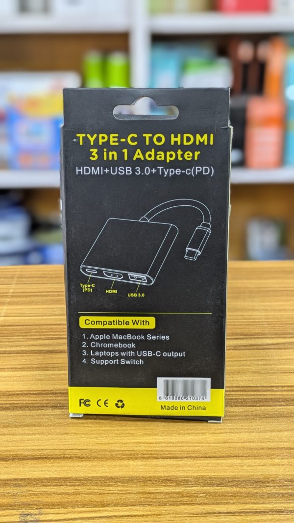 Adaptateur USB‑C 3‑en‑1 : HDMI + USB 3.0 + USB‑C (PD) – Image 3