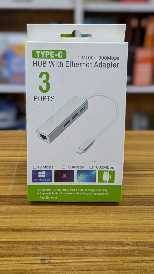 Adaptateur Type-C 4 en 1 avec Ethernet Gigabit – 3 Ports USB + RJ45 – Image 2