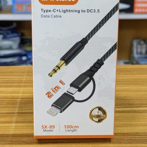 Câble de Données SX-89 - Type-C + Lightning vers Jack 3,5 mm (DC 3.5)