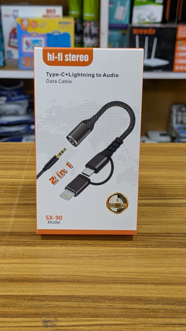 Adaptateur Multifonctionnel SX-90 – Type-C + Lightning vers Jack 3,5 mm