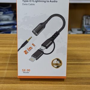 Adaptateur Multifonctionnel SX-90 – Type-C + Lightning vers Jack 3,5 mm