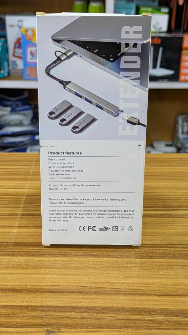 Hub OTG Multifonction SX-113 – 4 Ports USB (USB-C & Lightning) – Image 2