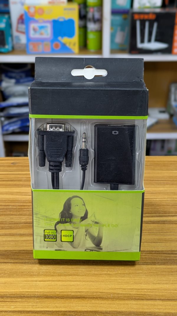 Adaptateur VGA vers HDMI avec Audio – Convertisseur Vidéo + Son – Image 2