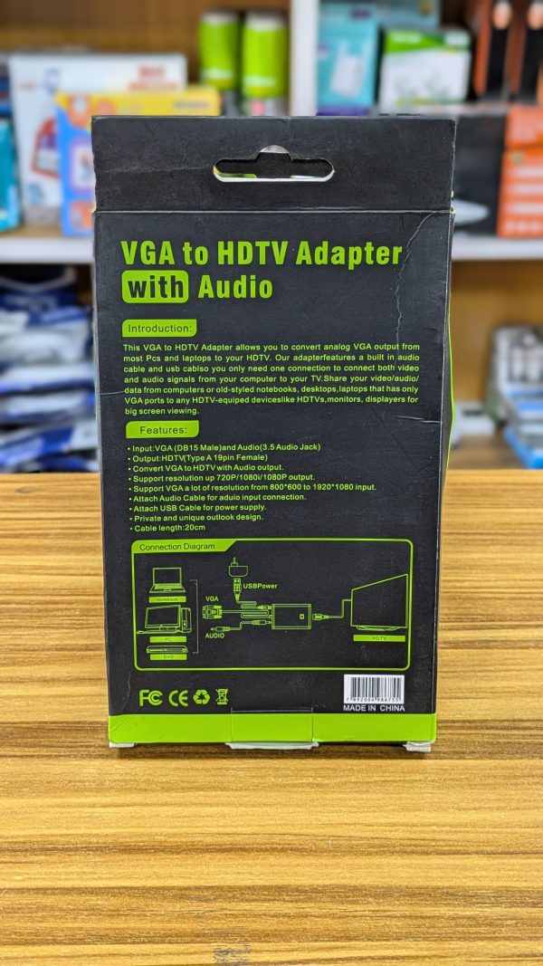 Adaptateur VGA vers HDMI avec Audio – Convertisseur Vidéo + Son – Image 3