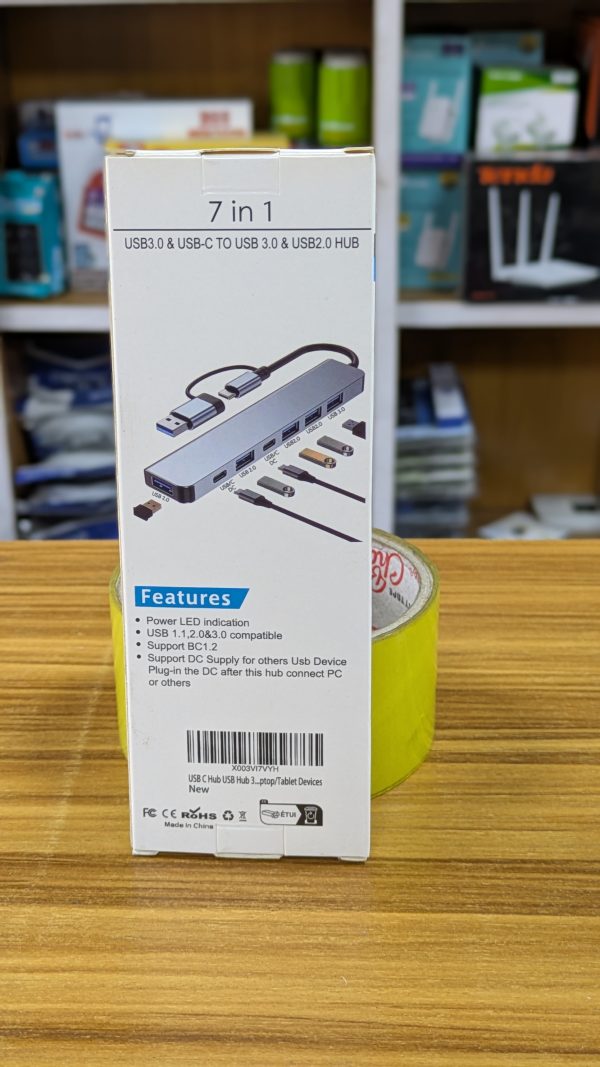 Hub USB 7-en-1 – USB 3.0 & USB-C vers USB 3.0 & USB 2.0 avec Support BC1.2 – Image 3