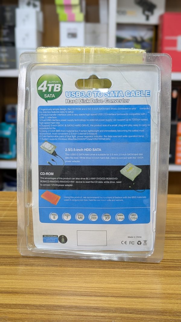 Câble Convertisseur USB 3.0 vers SATA – Compatible jusqu’à 4 To – Image 3