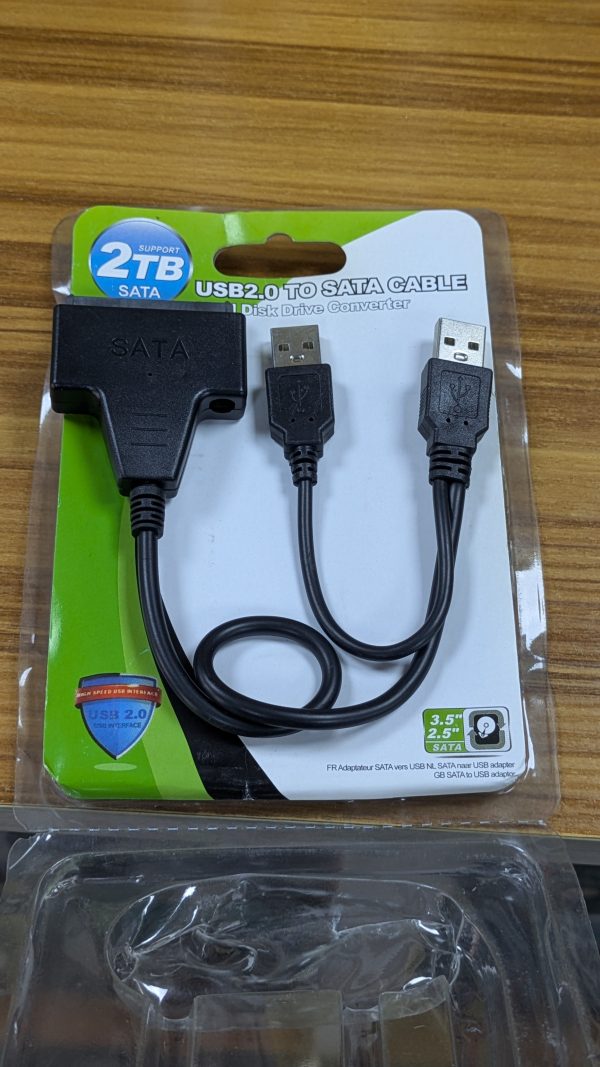 Câble Convertisseur USB 2.0 vers SATA – Compatible jusqu’à 2 To – Image 2