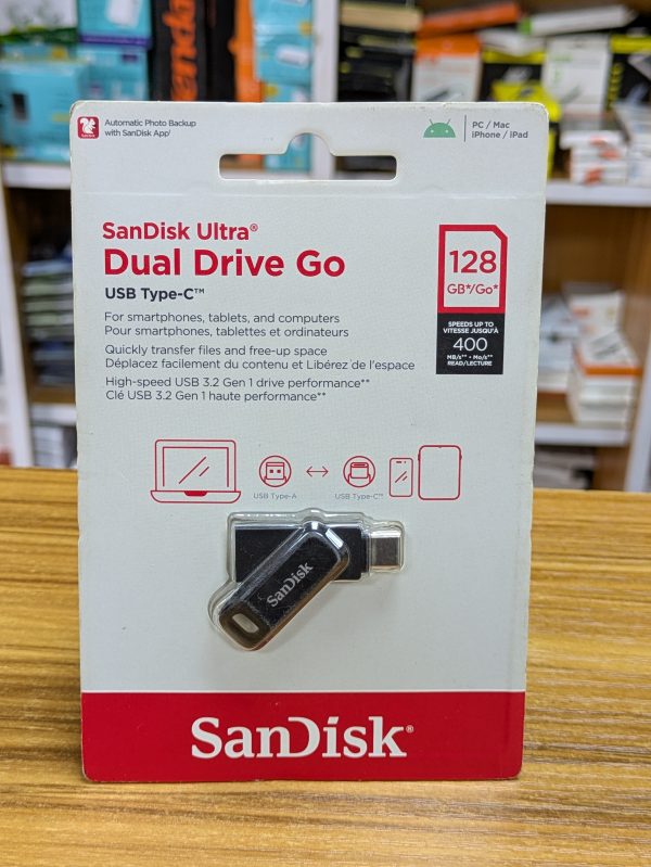 SanDisk Ultra® Dual Drive Go – 128 Go USB Type-C™ & USB Type-A – Clé USB 3.2 Gen 1 Haute Vitesse