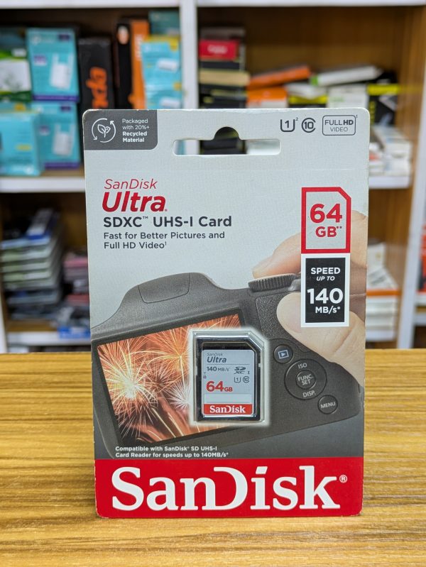 Carte Mémoire SDXC SanDisk Ultra® – 64 Go Jusqu’à 120 Mo/s* – Idéale pour Photos & Vidéos Full HD