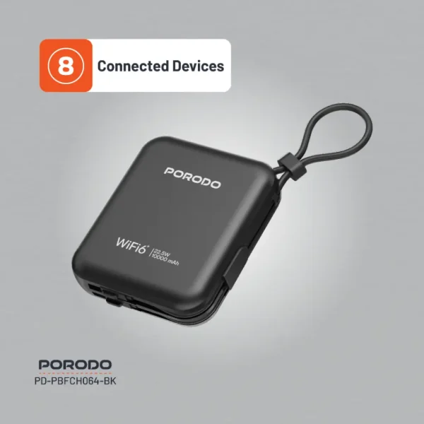 Routeur de poche Porodo 4G LTE | WiFi 6 - Noir – Image 7