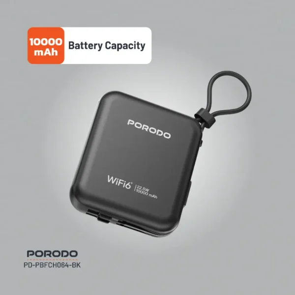 Routeur de poche Porodo 4G LTE | WiFi 6 - Noir – Image 8