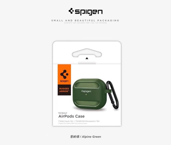 Coque de Protection pour AirPods 2/3/Pro  (avec Mousqueton) - Spigen Rugged Armor™ – Image 4