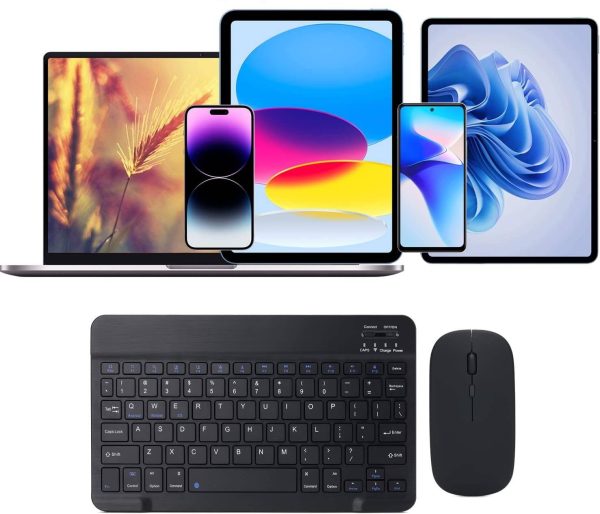 Clavier et Souris Bluetooth Rechargeables – Ultra-minces et Portables
