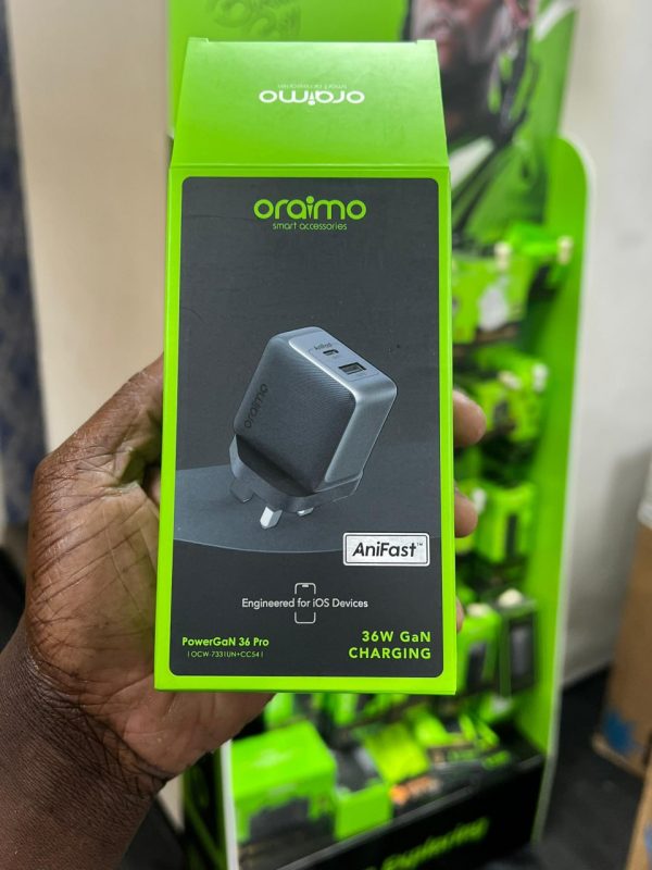 Oraimo PowerGaN 36 Pro 36 W Kit de chargeur mural – Image 3