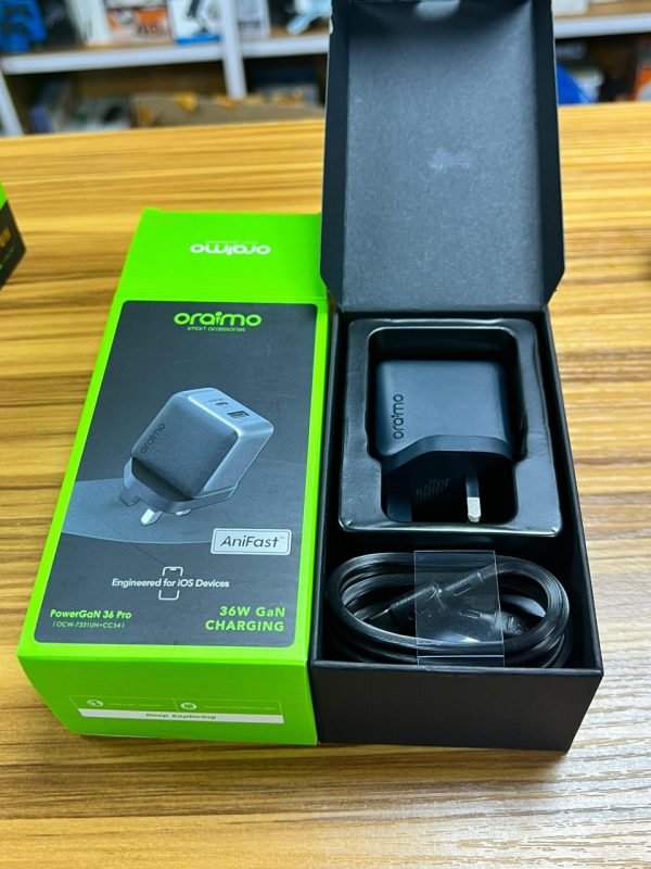 Oraimo PowerGaN 36 Pro 36 W Kit de chargeur mural – Image 4